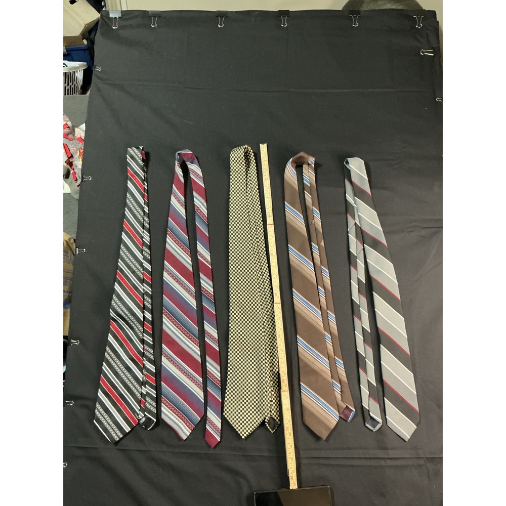 Ketch Mens Necktie Lot of 5 Striped Checkered Silk Blend Ties Multicolor